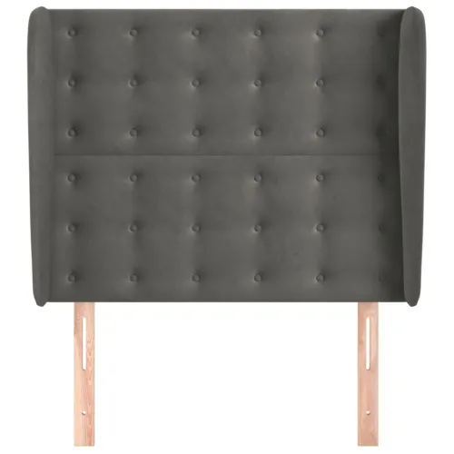 Uzglavlje s ušima tamnosivo 103x23x118/128 cm baršunasto - Tamno siva 103 x 23 x 118/128 cm Cijena