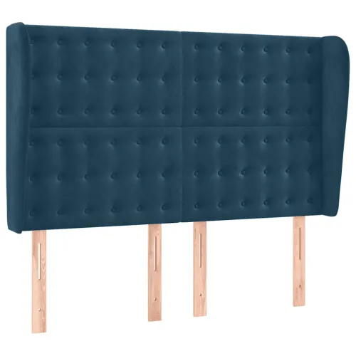 Uzglavlje s ušima tamnoplavo 147x23x118/128 cm baršunasto - Tamno plava 147 x 23 x 118/128 cm Cijena