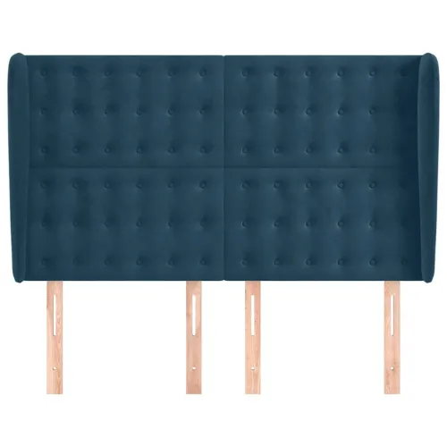 Uzglavlje s ušima tamnoplavo 147x23x118/128 cm baršunasto - Tamno plava 147 x 23 x 118/128 cm Cijena