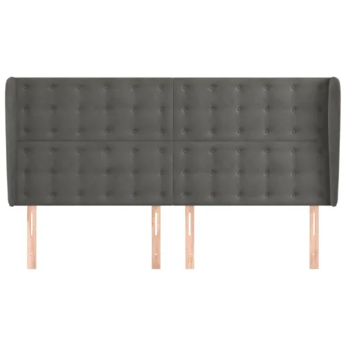Uzglavlje s ušima tamnosivo 163x23x118/128 cm baršunasto - Tamno siva 163 x 23 x 118/128 cm Cijena