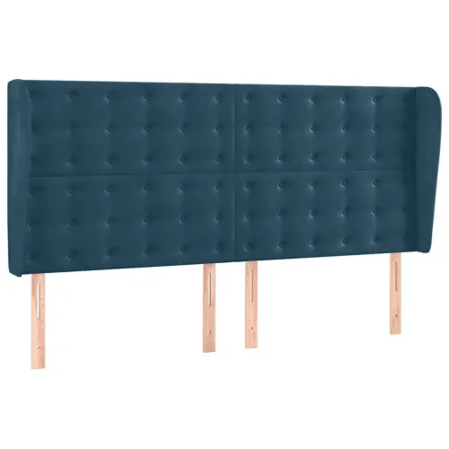 Uzglavlje s ušima tamnoplavo 163x23x118/128 cm baršunasto - Tamno plava 163 x 23 x 118/128 cm Cijena