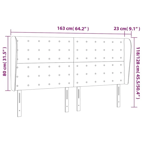 Uzglavlje s ušima tamnoplavo 163x23x118/128 cm baršunasto - Tamno plava 163 x 23 x 118/128 cm Cijena