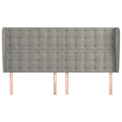 Uzglavlje s ušima svjetlosivo 203x23x118/128 cm baršunasto - Svjetlosiva 203 x 23 x 118/128 cm Cijena