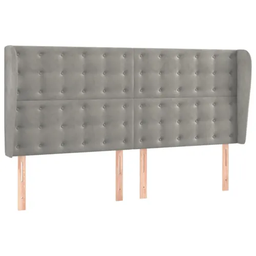 Uzglavlje s ušima svjetlosivo 203x23x118/128 cm baršunasto - Svjetlosiva 203 x 23 x 118/128 cm Cijena