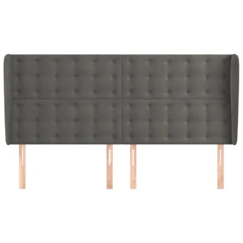 Uzglavlje s ušima tamnosivo 203x23x118/128 cm baršunasto - Tamno siva 203 x 23 x 118/128 cm Cijena