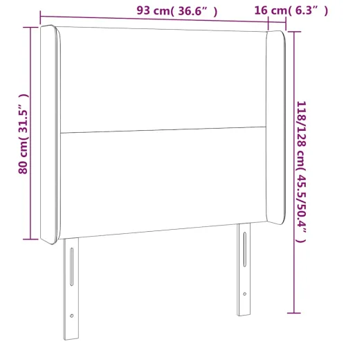 Uzglavlje s ušima tamnoplavo 93x16x118/128 cm baršunasto - Tamno plava 93 x 16 x 118/128 cm 1 Cijena
