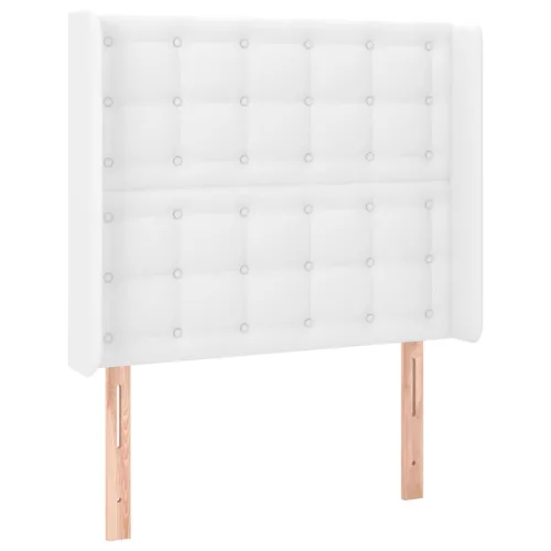 Uzglavlje s ušima bijelo 103x16x118/128 cm od umjetne kože - Bijela 103 x 16 x 118/128 cm Cijena