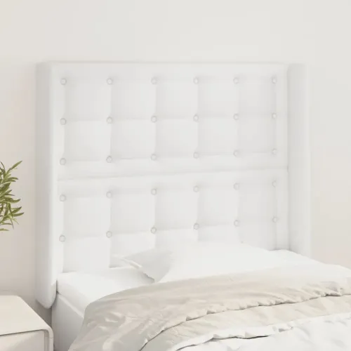 Uzglavlje s ušima bijelo 103x16x118/128 cm od umjetne kože - Bijela 103 x 16 x 118/128 cm Cijena