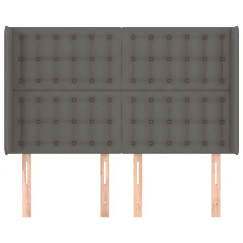 Uzglavlje s ušima sivo 147x16x118/128 cm od umjetne kože - Siva 147 x 16 x 118/128 cm Cijena