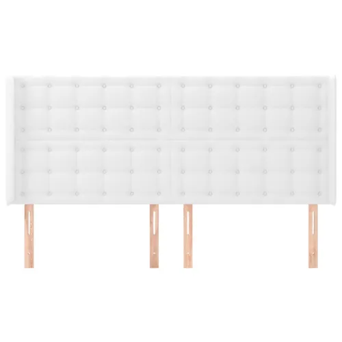 Uzglavlje s ušima bijelo 203x16x118/128 cm od umjetne kože - Bijela 203 x 16 x 118/128 cm Cijena