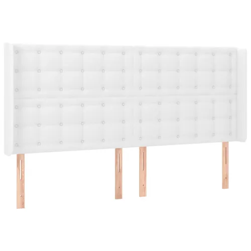 Uzglavlje s ušima bijelo 203x16x118/128 cm od umjetne kože - Bijela 203 x 16 x 118/128 cm Cijena