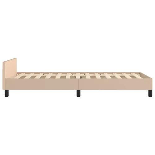 Okvir za krevet s uzglavljem cappuccino 90x190 cm umjetna koža - Boja cappuccina 90 x 190 cm Gladak dizajn Cijena
