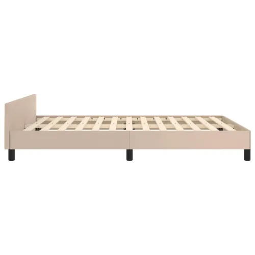 Okvir za krevet s uzglavljem cappuccino 140x190 cm umjetna koža - Boja cappuccina 140 x 190 cm Gladak dizajn Cijena