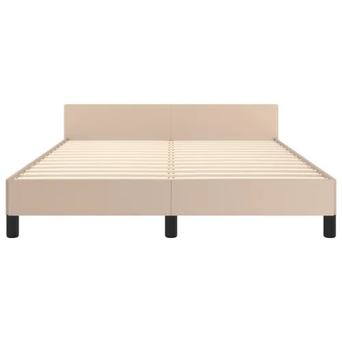 Okvir za krevet s uzglavljem cappuccino 140x190 cm umjetna koža - Boja cappuccina 140 x 190 cm Gladak dizajn Cijena