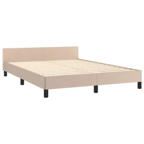 Okvir za krevet s uzglavljem cappuccino 140x190 cm umjetna koža - Boja cappuccina 140 x 190 cm Gladak dizajn Cijena