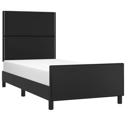 Okvir za krevet s uzglavljem crni 90x200 cm od umjetne kože - Crna 90 x 200 cm Obično s čavlima Cijena
