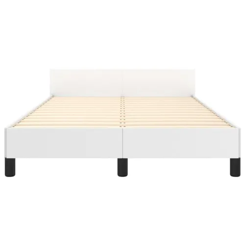 Okvir za krevet s uzglavljem bijeli 120x200 cm od umjetne kože - Bijela 120 x 200 cm Obično s čavlima Cijena