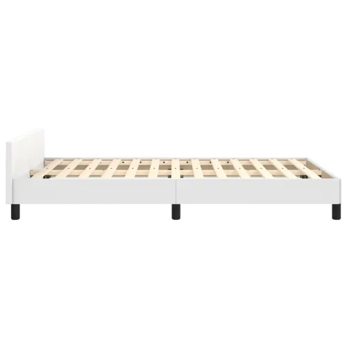 Okvir za krevet s uzglavljem bijeli 120x200 cm od umjetne kože - Bijela 120 x 200 cm Obično s čavlima Cijena