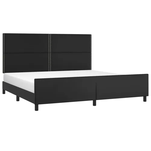 Okvir za krevet s uzglavljem crni 200x200 cm od umjetne kože - Crna 200 x 200 cm Obično s čavlima Cijena