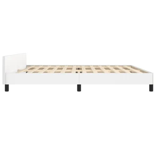 Okvir za krevet s uzglavljem bijeli 200x200 cm od umjetne kože - Bijela 200 x 200 cm Obično s čavlima Cijena