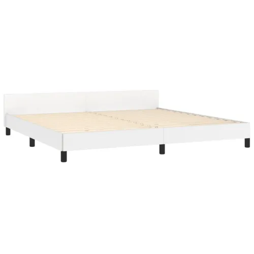 Okvir za krevet s uzglavljem bijeli 200x200 cm od umjetne kože - Bijela 200 x 200 cm Obično s čavlima Cijena