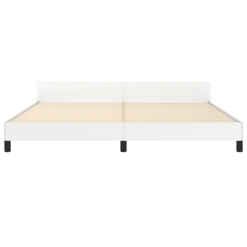 Okvir za krevet s uzglavljem bijeli 200x200 cm od umjetne kože - Bijela 200 x 200 cm Obično s čavlima Cijena