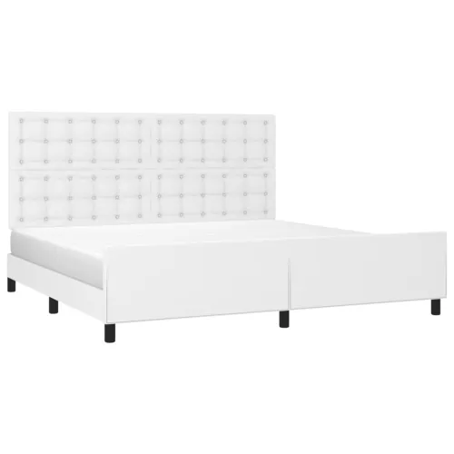 Okvir za krevet s uzglavljem bijeli 200x200 cm od umjetne kože - Bijela 200 x 200 cm gumbi Cijena