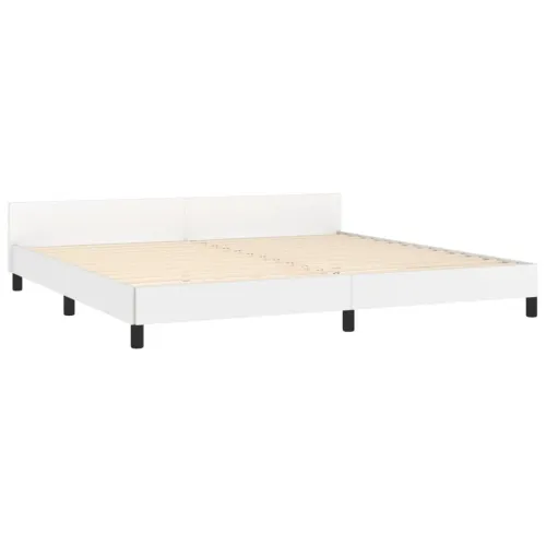 Okvir za krevet s uzglavljem bijeli 200x200 cm od umjetne kože - Bijela 200 x 200 cm gumbi Cijena