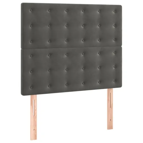 Okvir za krevet bez madraca tamnosivi 80x200 cm baršunasti - Tamno siva 80 x 200 cm gumbi Tamno siva Cijena