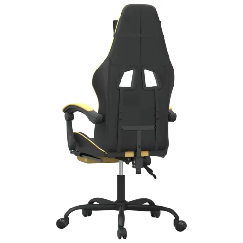 Gaming stolica od umjetne kože s osloncem za noge Crna i zlatna - Crna i zlatna 1 Sa naslonom za noge Crna i zlatna Cijena