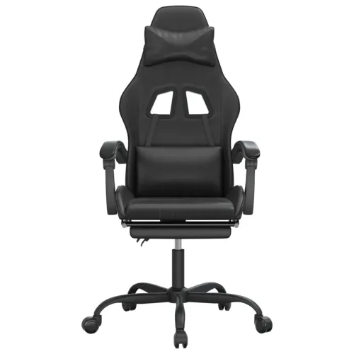 Gaming stolica od umjetne kože s osloncem za noge Crna - Crna 1 Sa naslonom za noge Crna Cijena