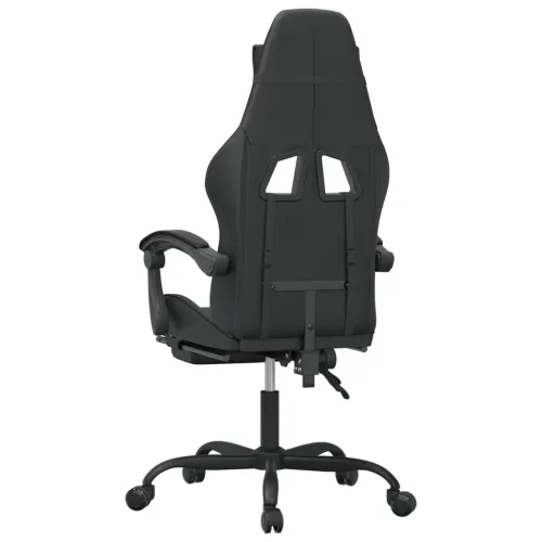 Gaming stolica od umjetne kože s osloncem za noge Crna - Crna 1 Sa naslonom za noge Crna Cijena