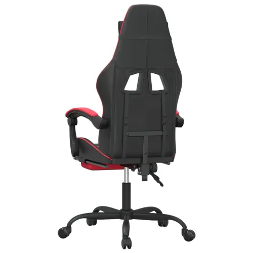 Gaming stolica od umjetne kože s osloncem za noge Crna i crvena - Crna i crvena 1 Sa naslonom za noge Crna i crvena Cijena