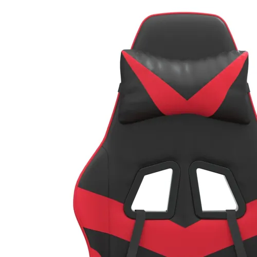 Gaming stolica od umjetne kože s osloncem za noge Crna i crvena - Crna i crvena 1 Sa naslonom za noge Crna i crvena Cijena