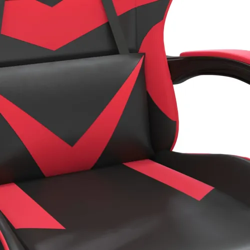 Gaming stolica od umjetne kože s osloncem za noge Crna i crvena - Crna i crvena 1 Sa naslonom za noge Crna i crvena Cijena