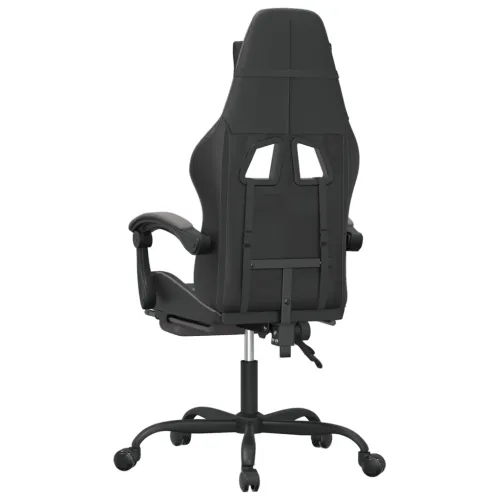 Gaming stolica od umjetne kože s osloncem za noge Crna i siva - Crna i siva Sa naslonom za noge Cijena