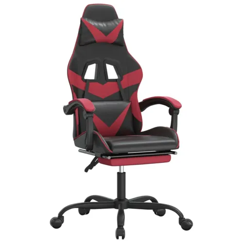Gaming stolica s osloncem za noge umjetna koža crna i boja vina - Crna i crvena boja vina 1 Sa naslonom za noge Crna i crvena bo Cijena
