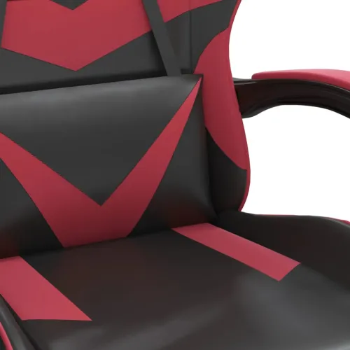 Gaming stolica s osloncem za noge umjetna koža crna i boja vina - Crna i crvena boja vina 1 Sa naslonom za noge Crna i crvena bo Cijena