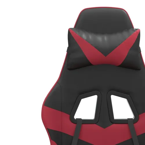 Gaming stolica s osloncem za noge umjetna koža crna i boja vina - Crna i crvena boja vina 1 Sa naslonom za noge Crna i crvena bo Cijena