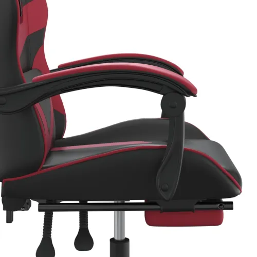 Gaming stolica s osloncem za noge umjetna koža crna i boja vina - Crna i crvena boja vina 1 Sa naslonom za noge Crna i crvena bo Cijena