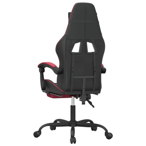 Gaming stolica s osloncem za noge umjetna koža crna i boja vina - Crna i crvena boja vina 1 Sa naslonom za noge Crna i crvena bo Cijena