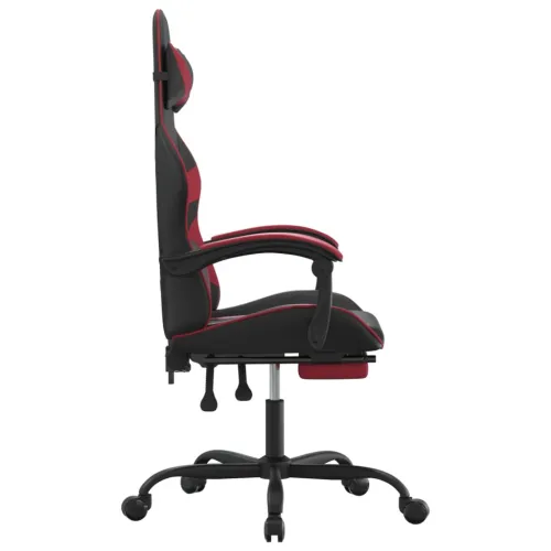 Gaming stolica s osloncem za noge umjetna koža crna i boja vina - Crna i crvena boja vina 1 Sa naslonom za noge Crna i crvena bo Cijena