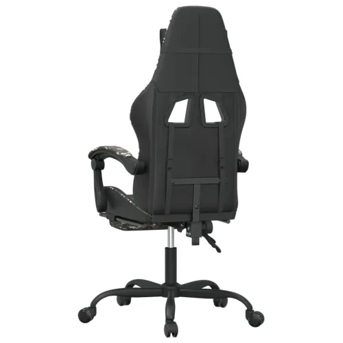 Gaming stolica s osloncem za noge crno-maskirna od umjetne kože - Crna i maskirna Sa naslonom za noge Cijena