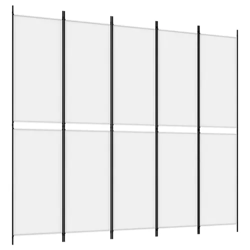 Paravan - Sobna pregrada s 5 panela bijela 250 x 220 cm od tkanine - Bijela 250 x 220 cm 1 1 Cijena