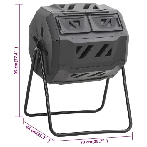 Vrtna posuda za kompost crna 73 x 64 x 95 cm 160 L Cijena