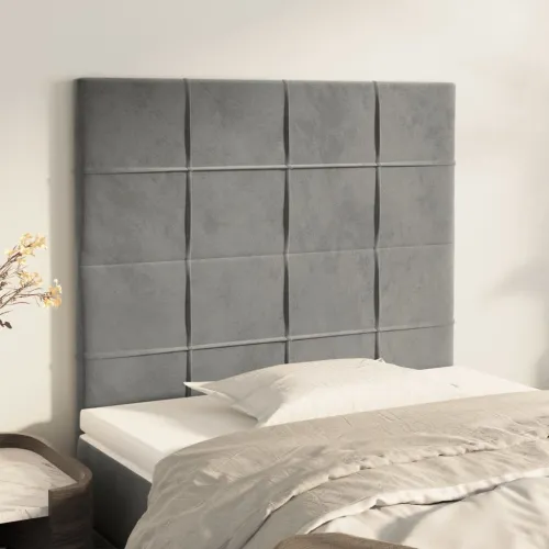 Uzglavlje svijetlosivo 90x5x118/128 cm baršunasto - Svjetlosiva 90 cm 1 Visoko Cijena
