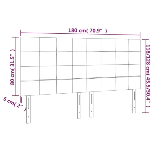 Uzglavlje Crno 180x5x118/128 cm Baršunasto - Crna 180 cm 1 Visoko Cijena