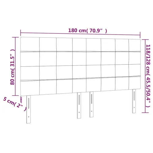 Uzglavlje tamnoplavo 180x5x118/128 cm baršunasto - Tamno plava 180 cm Visoko Cijena
