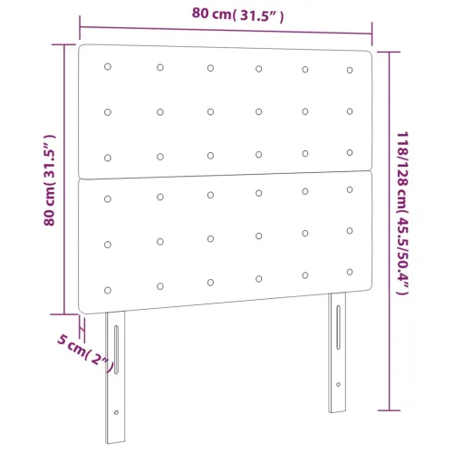 Uzglavlje krem boje 80x5x118/128 cm umjetna koža - Krema 80 cm 1 Visoko Cijena