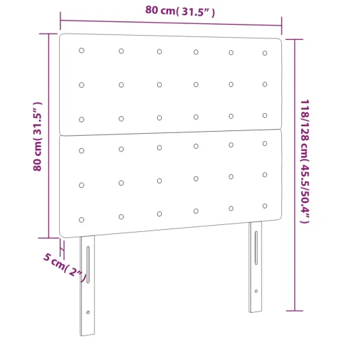 Uzglavlje sivo 80x5x118/128 cm umjetna koža - Siva 80 cm 1 Visoko Cijena
